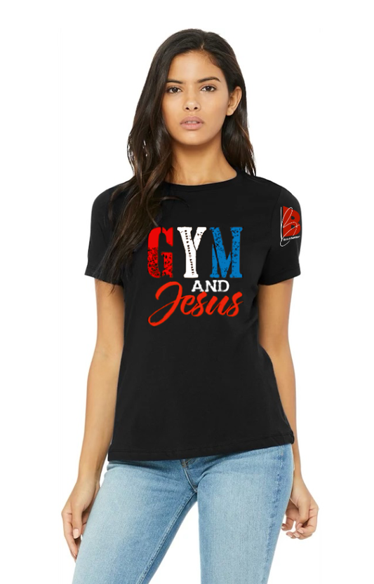 Gym & Jesus - Red, White, Blue t-shirt (unisex)